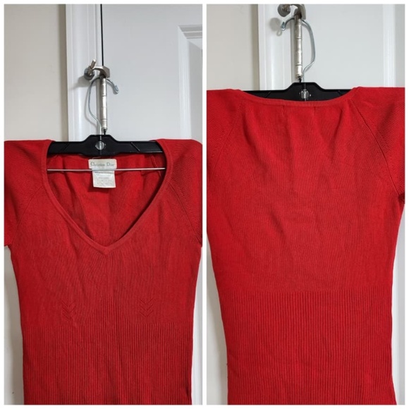 Authentic Christian Dior Vintage Short Dress Red Stretchy - Picture 6 of 12